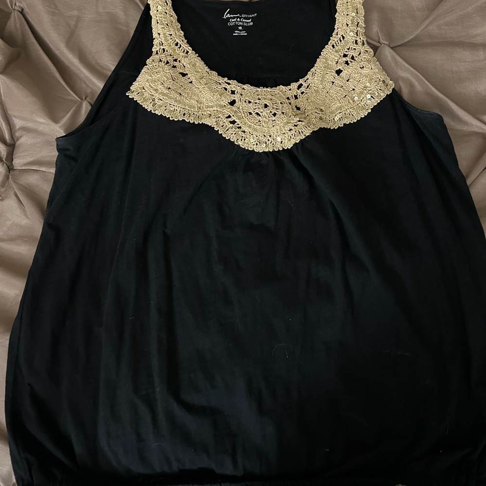 Beautiful black sleeveless top size 16